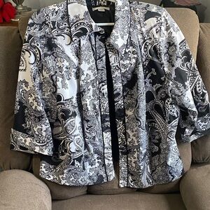 CJ Banks Monochrome Paisley Top